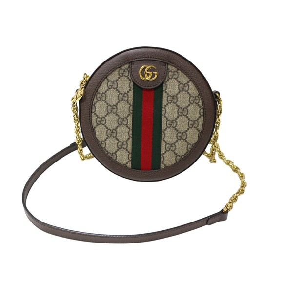 GUCCI GG Supreme Shoulder Bag crossbody brown canvas leather zipper - Picture 1 of 8